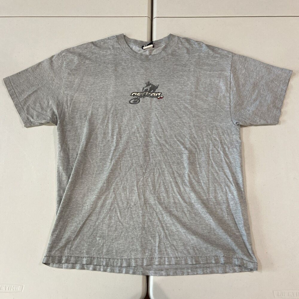 No Fear Motorcross T-Shirt Mens XL Gray Streetwear Y2K Grunge Punk Biker Cotton